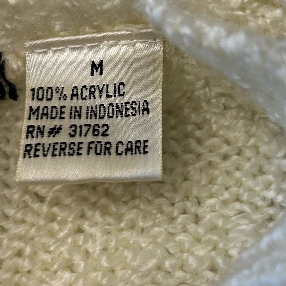 Vintage Cream Cable Knit Mock Turtleneck Acrylic Sweater - Picture 10 of 10
